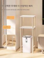 쓰레기통 선반 주방 틈새 바닥 다층 보관 선반 거실 하이풋 버킷 물 저장 선반 - 이미지 5