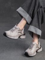 영국 [디자이너] 새로운 키높이 메쉬 통기성 두꺼운 밑창 아빠 신발 다재다능한 캐주얼 스포츠 패션 여성화