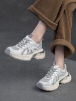 영국 [디자이너] 새로운 키높이 메쉬 통기성 두꺼운 밑창 아빠 신발 다재다능한 캐주얼 스포츠 패션 여성화 - 이미지 2