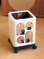 쓰레기통 집 거실 조명 고급 고급 대형 대용량 침실 욕실 위생통 풀리 포함 신스타일 - 이미지 2