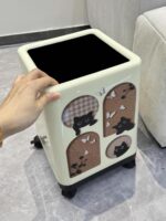 쓰레기통 집 거실 조명 고급 고급 대형 대용량 침실 욕실 위생통 풀리 포함 신스타일 - 이미지 4