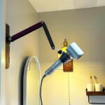 헤어 드라이어 브라켓 벽면 장착, 펀치 프리, 핸즈프리 흡입 컵, 가정용 금속 헤어 드라이어 보관 브라켓