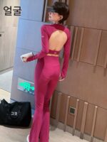 알로 요가 봄 여름 충격 방지 가슴 패드 레저 스포츠 속건성 긴팔 여성용 슬림핏 요가 의류 블라우스 - 이미지 5