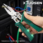 전기 테스트 펜이 포함된 Tuosen 10-in-1 다기능 전선 피복 벗기기 플라이어, 전선 분할, 권취, 압착 및 절단 조절 가능
