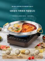 304 특대 두께 스테인리스 스틸 손잡이 수프 냄비 망치 패턴 핫팟 가정용 핫팟 냄비 샤부샤부 유도 쿠커 가스 스토브 범용 - 이미지 2