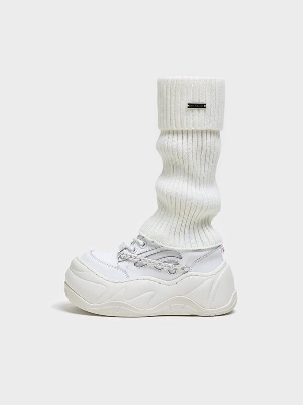 방원일기 FYSPR WiFi 시리즈 양말 두꺼운 밑창 흰색 신발 키 키우기 못생긴 귀여운 큰 머리 웨이브 빵 신발