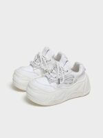 방원일기 FYSPR WiFi 시리즈 양말 두꺼운 밑창 흰색 신발 키 키우기 못생긴 귀여운 큰 머리 웨이브 빵 신발 - 이미지 3