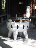 TREK Trek 야외 안뜰 스토브 차 끓이는 세트 가정용 난방 바베큐 그릴 스토브 테이블 전기 탄소 이중 용도