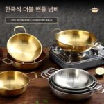 골든 더블 이어 한국식 신라면 냄비 특대 두께 스테인리스 스틸 해산물 군용 냄비 레스토랑 상업용 크리에이티브 더블 이어 소형 냄비 - 이미지 2