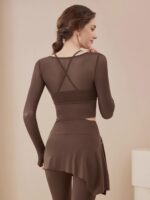 KAYANTY 요가복 여성 가을 ​​겨울 긴팔 슬림 스포츠 상의 풀라 고급 피트니스복 슈트 - 이미지 3