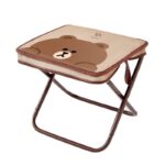 Ximan Home 고급 접이식 브라운 야외 곰 캠핑 피크닉 장비 미니 벤치 Maza 휴대용 소형 - 이미지 5