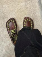 소가죽 버전 ~ 파리 레트로 스퀘어 헤드 로퍼 여성용 못생긴 귀여운 두두 슈즈 2025년 신상 영국 스타일 소형 가죽 슈즈