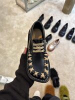 소가죽 버전 ~ 파리 레트로 스퀘어 헤드 로퍼 여성용 못생긴 귀여운 두두 슈즈 2025년 신상 영국 스타일 소형 가죽 슈즈 - 이미지 4