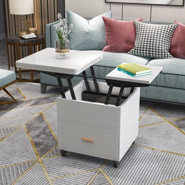 텔레스코픽 겸용 거실 식탁 들어올리고 변형 통합 가정용 접이식 소형 아파트 다기능 커피 테이블 들어올리기