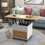 텔레스코픽 겸용 거실 식탁 들어올리고 변형 통합 가정용 접이식 소형 아파트 다기능 커피 테이블 들어올리기 - 이미지 2