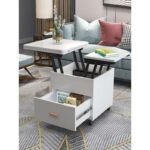 텔레스코픽 겸용 거실 식탁 들어올리고 변형 통합 가정용 접이식 소형 아파트 다기능 커피 테이블 들어올리기 - 이미지 3