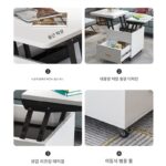 텔레스코픽 겸용 거실 식탁 들어올리고 변형 통합 가정용 접이식 소형 아파트 다기능 커피 테이블 들어올리기 - 이미지 4