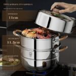 독일산 316 스테인리스 스틸 찜통 식품 등급 타임드 찜통 가정용 농축 찜통 대용량 다층 찜통 - 이미지 2