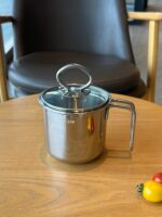 18/10 스테인리스 스틸 3겹 스틸 다목적 컵 스트레이트 컵 아침 식사용 핫 밀크 시리얼 커피 컵 밀크 포트 10/12cm - 이미지 2