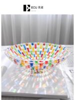 EKU PRO·컬러풀·크리에이티브 대조 컬러 유리 과일 접시 사탕 항아리 접시 유리 컵 | 화려함 - 이미지 3