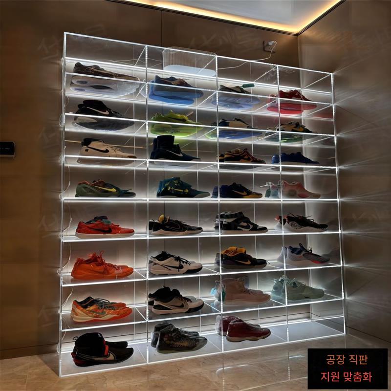 main_884310343259_0-1 라이트 도어 잠금 장치가 있는 아크릴 신발장, 의류 매장 라이브 룸, 가방 액세서리, 의류 보관 디스플레이, 직접 판매 - 이미지 1