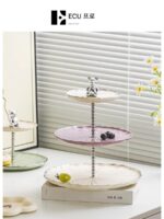 EKU PRO·Lotus Leaf·Light Luxury Fruit Plate 홈 데코레이션 스낵 플레이트 다층 과일 디저트 플레이트 | Lotus - 이미지 2