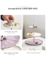 EKU PRO·Lotus Leaf·Light Luxury Fruit Plate 홈 데코레이션 스낵 플레이트 다층 과일 디저트 플레이트 | Lotus - 이미지 4