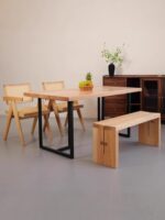 화이트 애쉬 원목 테이블 패널 식탁 원목 코너 책상 발코니 대형 보드 통나무 티테이블 느릅나무 창틀 패널 맞춤 제작 - 이미지 2