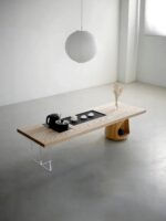 화이트 애쉬 원목 테이블 패널 식탁 원목 코너 책상 발코니 대형 보드 통나무 티테이블 느릅나무 창틀 패널 맞춤 제작 - 이미지 3