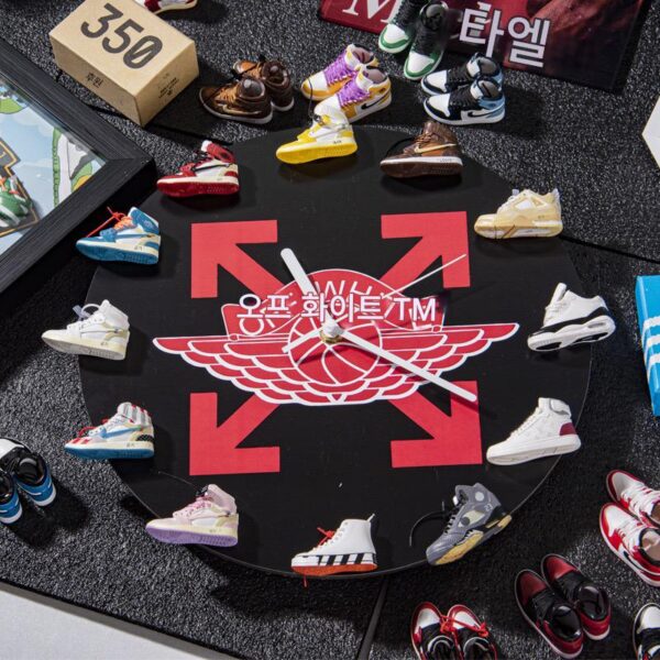 크리에이티브 aj 스니커즈 모델 벽시계 시계 덩크 조인트 3D 미니어처 신발 모델 전체 세트 남자친구 생일 선물