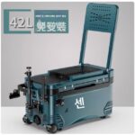 새로운 다기능 고급 낚시 상자 42L 낚시 상자 경쟁 낚시 상자 낚시 의자 바퀴 달린 낚시 장비 전체 세트