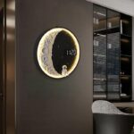 핫 3D 인터넷 셀럽 시계 3차원 릴리프 달 램프 복도 통로 램프 디지털 벽걸이 빛나는 장식 그림 - 이미지 3