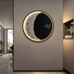 핫 3D 인터넷 셀럽 시계 3차원 릴리프 달 램프 복도 통로 램프 디지털 벽걸이 빛나는 장식 그림 - 이미지 4