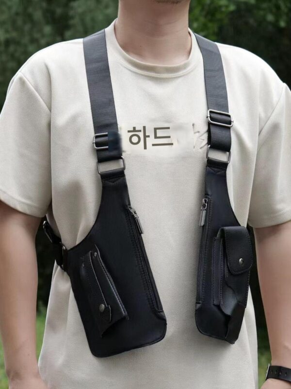 남성 가방 레트로 숄더백 다기능 숄더백 야외 휴대폰 가방 조끼 가방