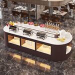 호텔 식당 식당 셀프서비스 통합 아크 센터 아일랜드 핫팟 양념 테이블 식사 픽업 테이블 뷔페 테이블 식품 제조업체 - 이미지 2