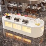 호텔 식당 식당 셀프서비스 통합 아크 센터 아일랜드 핫팟 양념 테이블 식사 픽업 테이블 뷔페 테이블 식품 제조업체 - 이미지 3