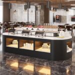 호텔 식당 식당 셀프서비스 통합 아크 센터 아일랜드 핫팟 양념 테이블 식사 픽업 테이블 뷔페 테이블 식품 제조업체 - 이미지 4