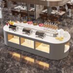 호텔 식당 식당 셀프서비스 통합 아크 센터 아일랜드 핫팟 양념 테이블 식사 픽업 테이블 뷔페 테이블 식품 제조업체 - 이미지 5