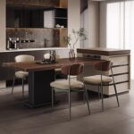 록 플레이트 섬 식탁 통합형 접이식 홈 이탈리안 미니멀리스트 레스토랑 섬 소형 주방 ​​역전 테이블 - 이미지 2