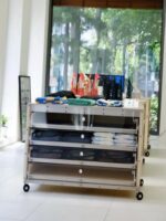 오션 보드 아일랜드 워터 테이블 알루미늄 프로파일 아크릴 서랍 캐비닛 디스플레이 캐비닛 선반 커피 캐비닛