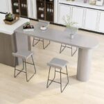 노르딕 솔리드 우드 바 테이블 홈 레스토랑 주방 벽면 섬 식탁 조명 럭셔리 거실 하이풋 테이블과 의자 조합