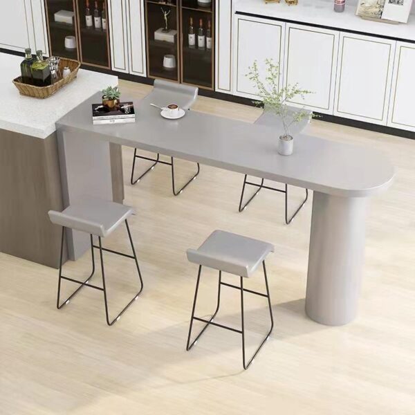 노르딕 솔리드 우드 바 테이블 홈 레스토랑 주방 벽면 섬 식탁 조명 럭셔리 거실 하이풋 테이블과 의자 조합