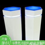 특수 모양의 빛나는 원형 사각형 육각형 페인트 전시장 맞춤형 디스플레이 스탠드 쇼케이스 상업용 디스플레이 캐비닛 섬 테이블 - 이미지 3