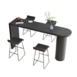 노르딕 솔리드 우드 바 테이블 홈 레스토랑 주방 벽면 섬 식탁 조명 럭셔리 거실 하이풋 테이블과 의자 조합 - 이미지 4