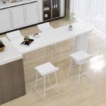 노르딕 솔리드 우드 바 테이블 홈 레스토랑 주방 벽면 섬 식탁 조명 럭셔리 거실 하이풋 테이블과 의자 조합 - 이미지 2