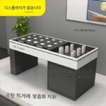 매장 쇼룸, 다기능 계산대 프런트 데스크, 페인트 튜브 스포트라이트, 디스플레이 캐비닛 맞춤형을 위한 맞춤형 원형 섬형 디스플레이 스탠드 - 이미지 4