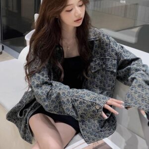 여성용 미국 레트로 데님 셔츠 재킷 2025년 봄/여름 핫세일 중간 길이 루즈 스위트 쿨 재킷 캐주얼 탑