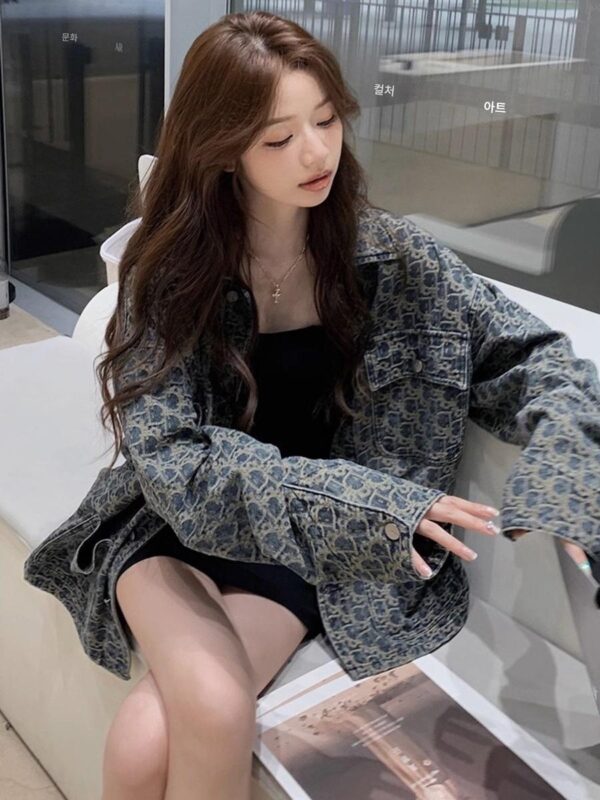 여성용 미국 레트로 데님 셔츠 재킷 2025년 봄/여름 핫세일 중간 길이 루즈 스위트 쿨 재킷 캐주얼 탑