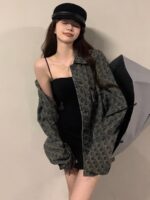 여성용 미국 레트로 데님 셔츠 재킷 2025년 봄/여름 핫세일 중간 길이 루즈 스위트 쿨 재킷 캐주얼 탑 - 이미지 2