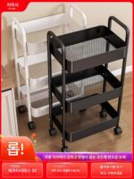 조미료 과일 및 야채 바구니용 주방 트롤리 랙 다층 수납 랙 바닥 이동식 수납 랙